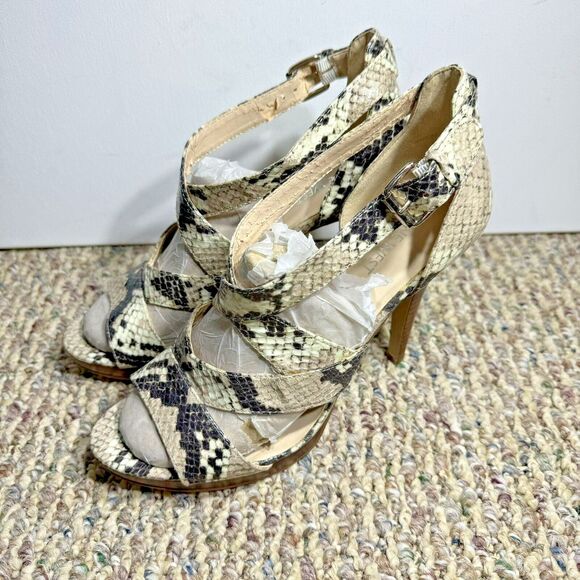 Nine West Shoes - Nine West Womens’s Snakeskin Strappy Platform Sandal Heels Size 10